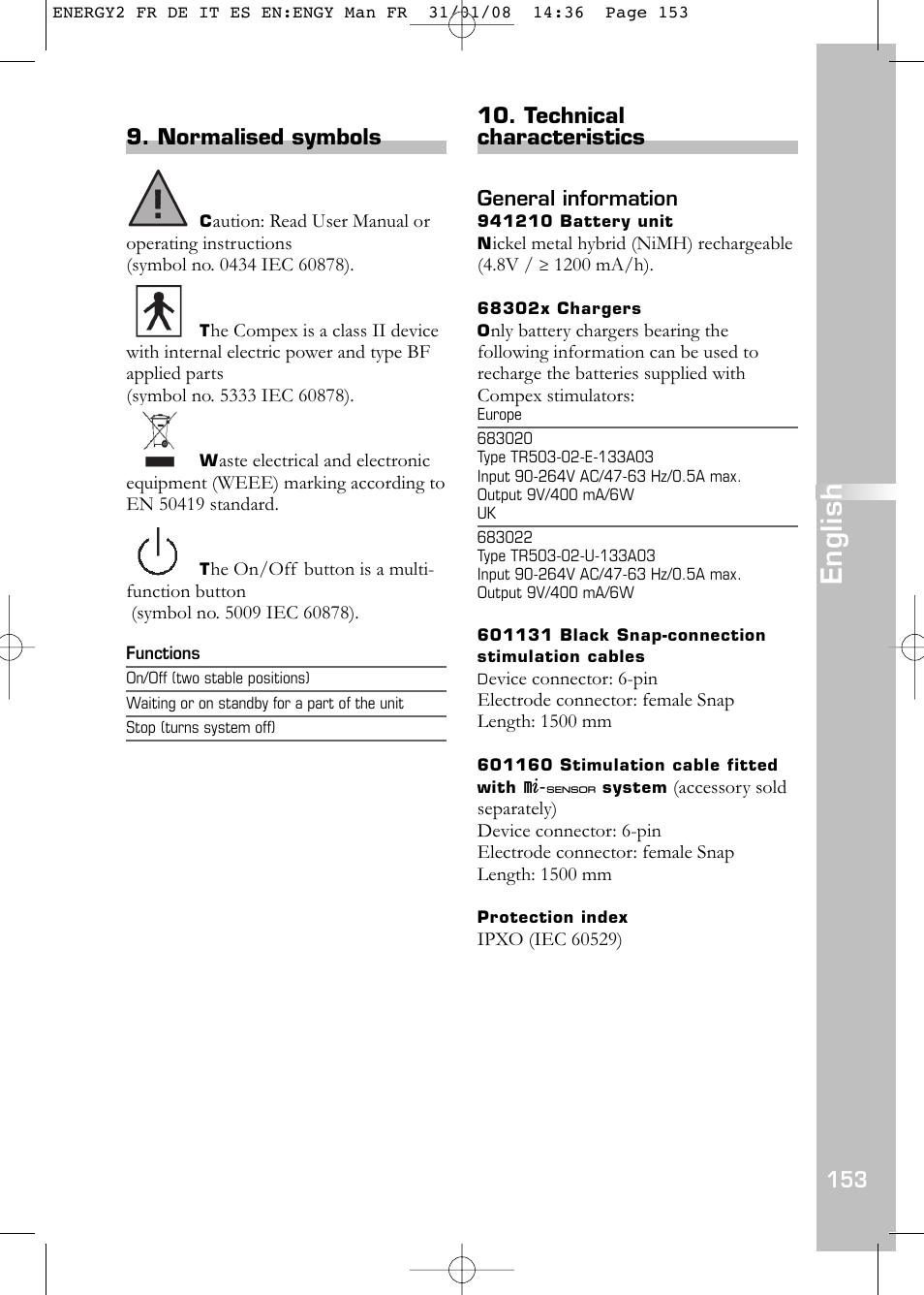 English | Compex Energy mi-Ready User Manual | Page 155 / 183