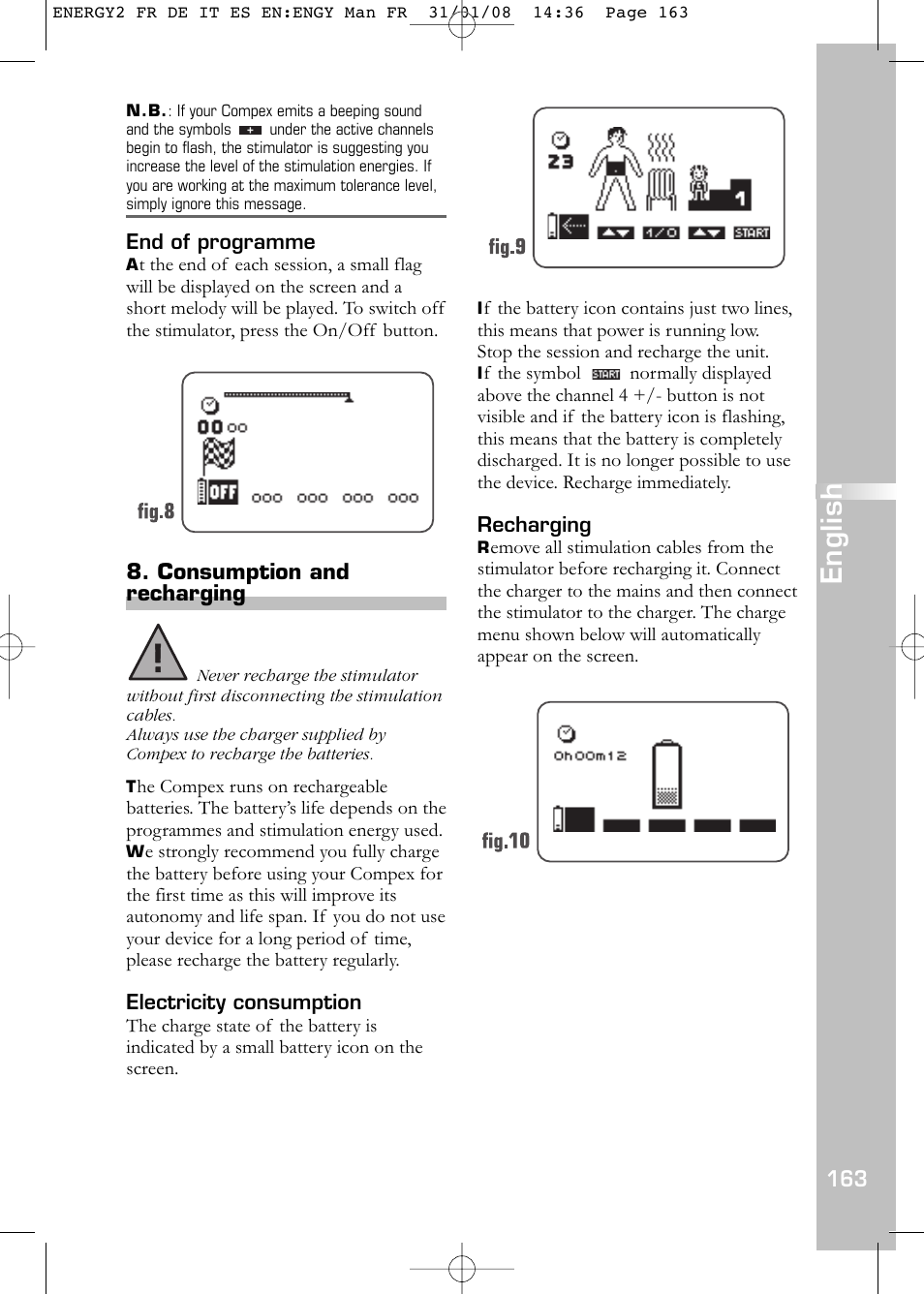 English | Compex Energy mi-Ready User Manual | Page 165 / 183