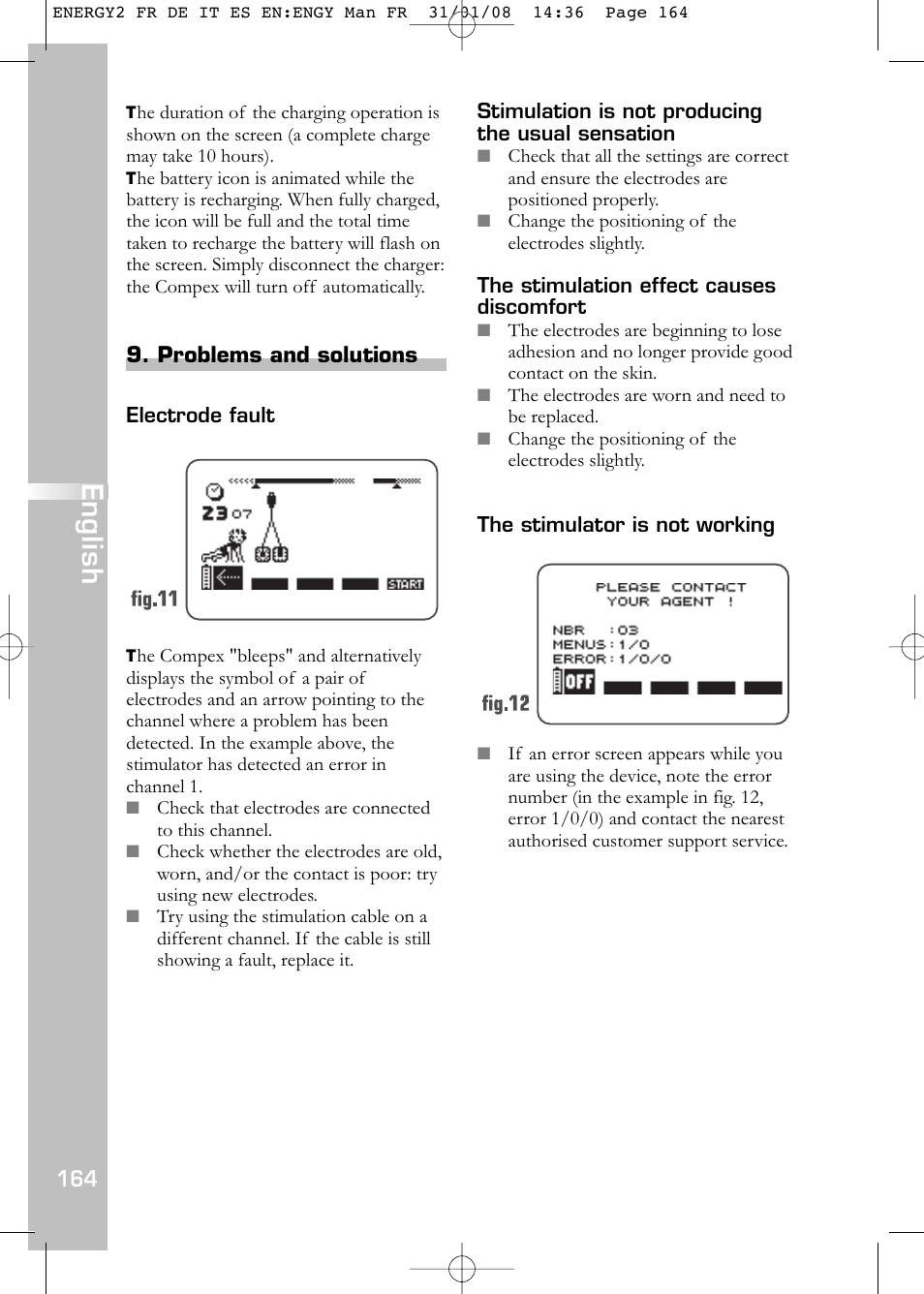 English | Compex Energy mi-Ready User Manual | Page 166 / 183