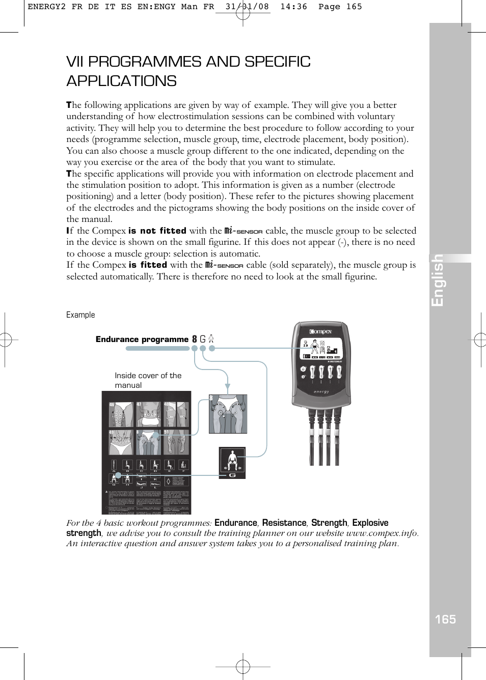 Vii programmes and specific applications, English | Compex Energy mi-Ready User Manual | Page 167 / 183