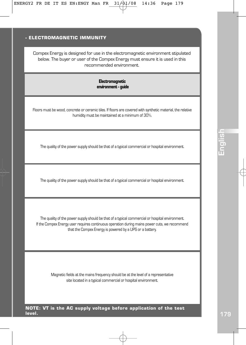 English | Compex Energy mi-Ready User Manual | Page 181 / 183