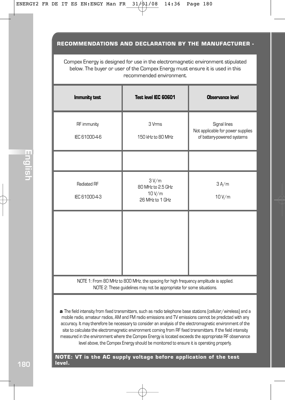 English | Compex Energy mi-Ready User Manual | Page 182 / 183