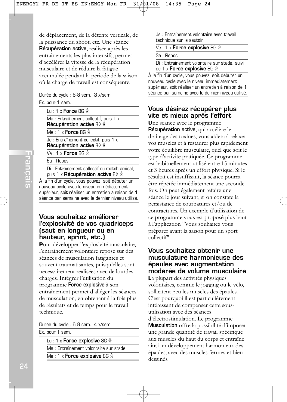 Français | Compex Energy mi-Ready User Manual | Page 26 / 183