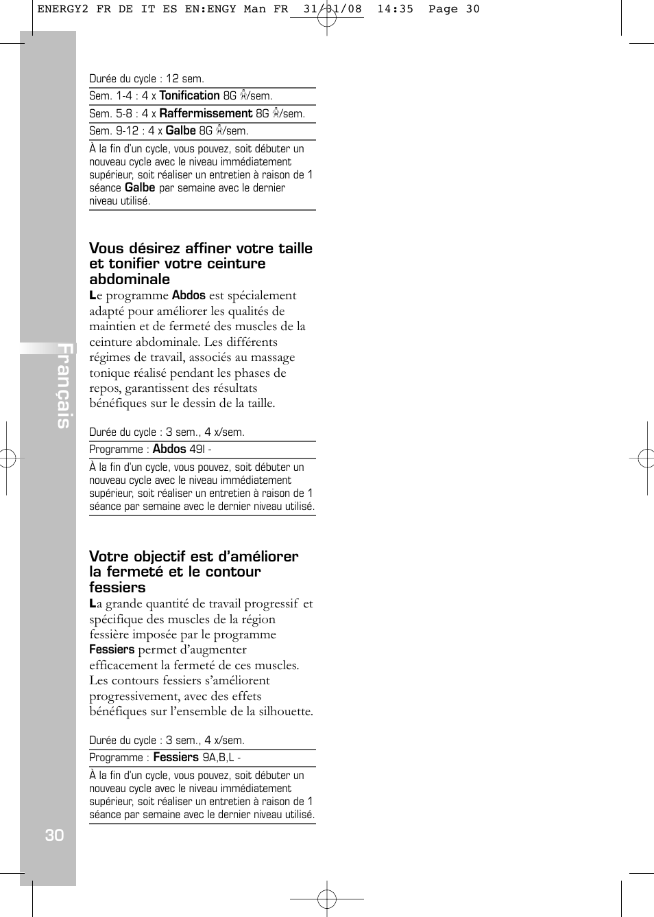 Français | Compex Energy mi-Ready User Manual | Page 32 / 183