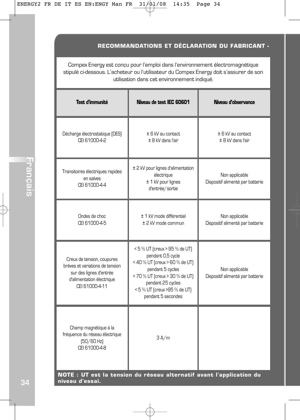 Français | Compex Energy mi-Ready User Manual | Page 36 / 183