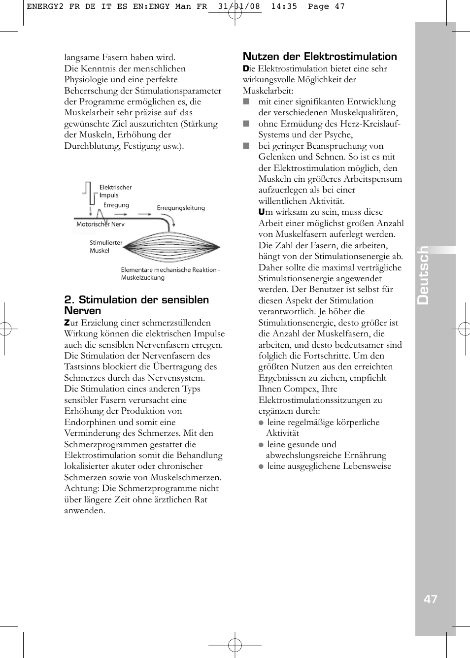 Deutsch | Compex Energy mi-Ready User Manual | Page 49 / 183