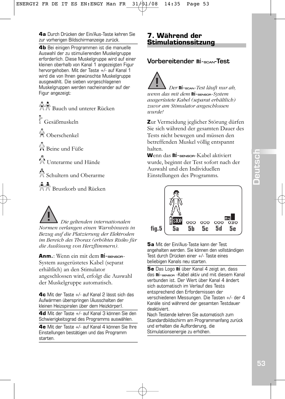 Deutsch | Compex Energy mi-Ready User Manual | Page 55 / 183
