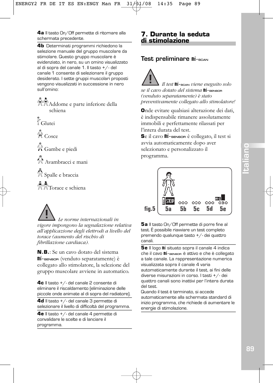 Italiano | Compex Energy mi-Ready User Manual | Page 91 / 183