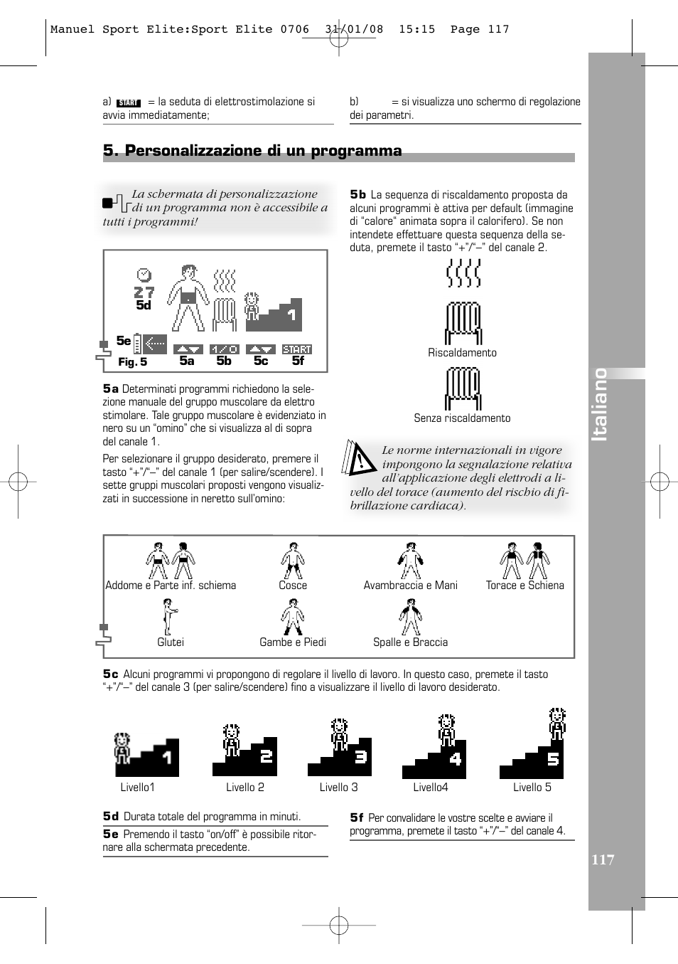 Italiano | Compex Sport Elite User Manual | Page 117 / 320