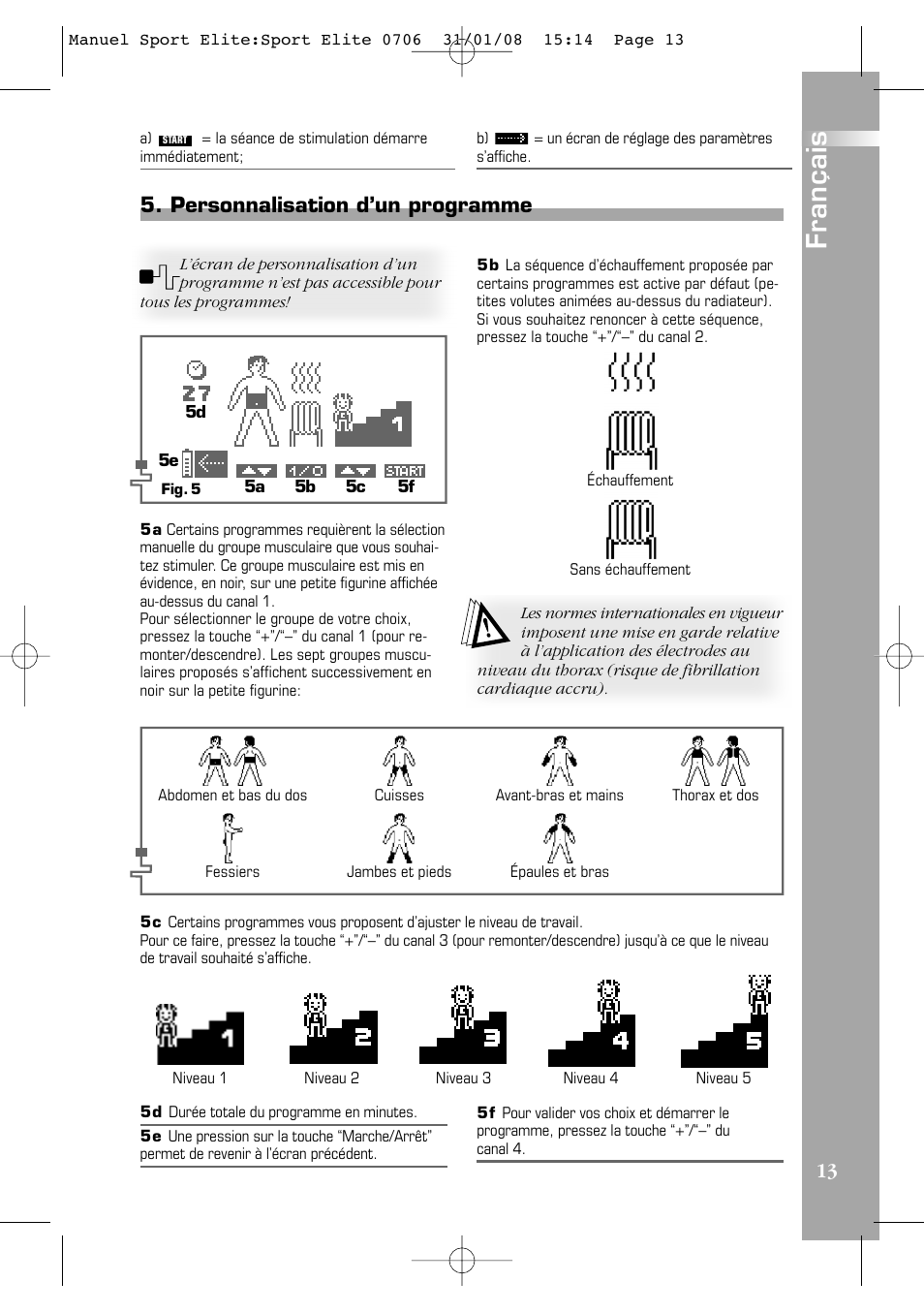 Français | Compex Sport Elite User Manual | Page 13 / 320