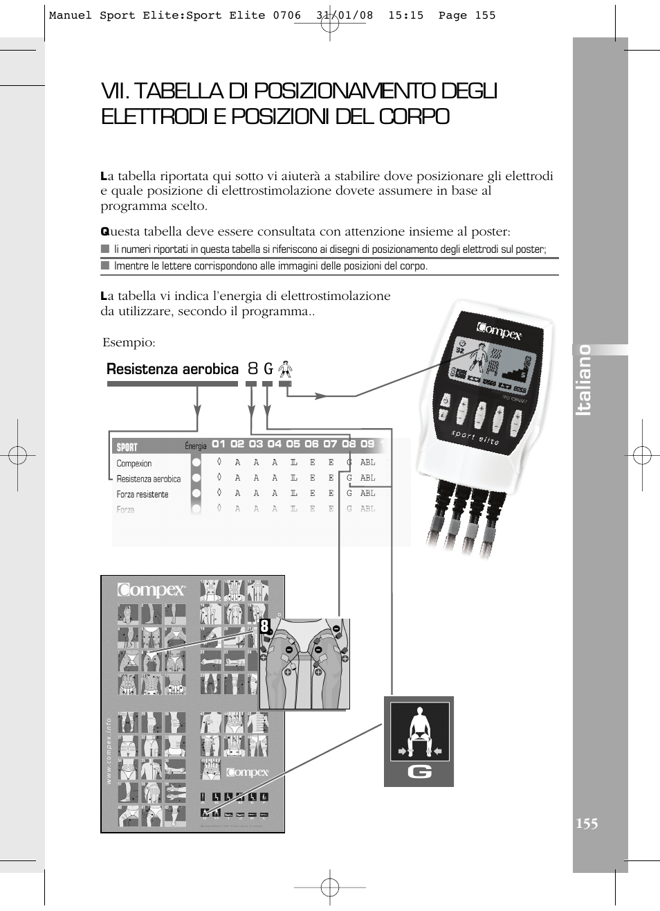 Italiano | Compex Sport Elite User Manual | Page 155 / 320