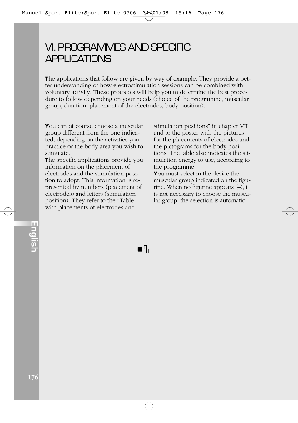 Vi. programmes and specific applications, English | Compex Sport Elite User Manual | Page 176 / 320