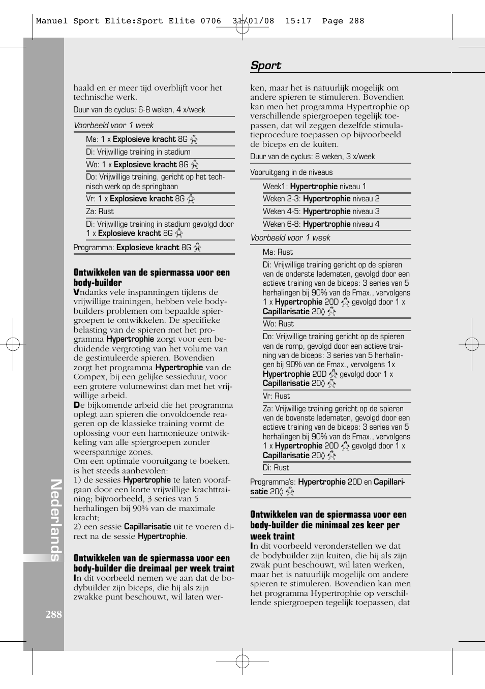 Nederlands, Sport | Compex Sport Elite User Manual | Page 288 / 320