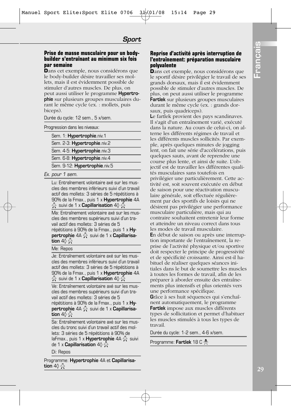 Français, Sport | Compex Sport Elite User Manual | Page 29 / 320