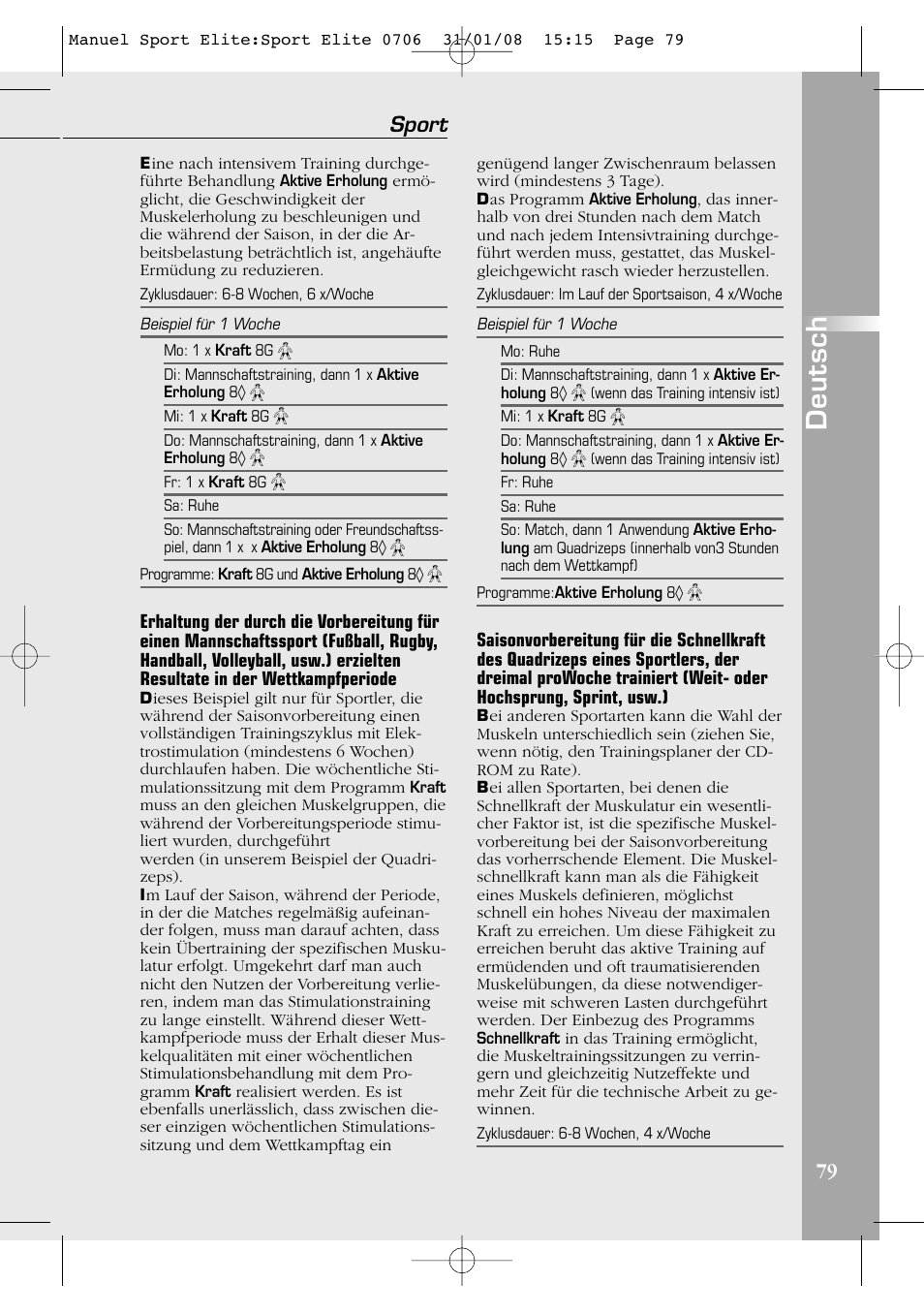 Deutsch, Sport | Compex Sport Elite User Manual | Page 79 / 320