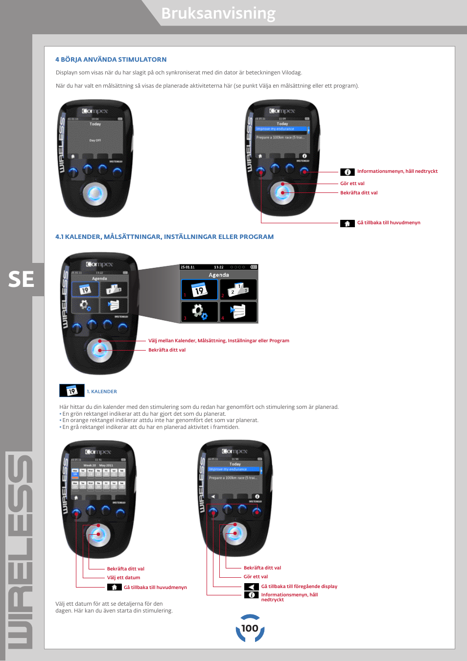 Bruksanvisning | Compex Wireless User Manual | Page 101 / 147