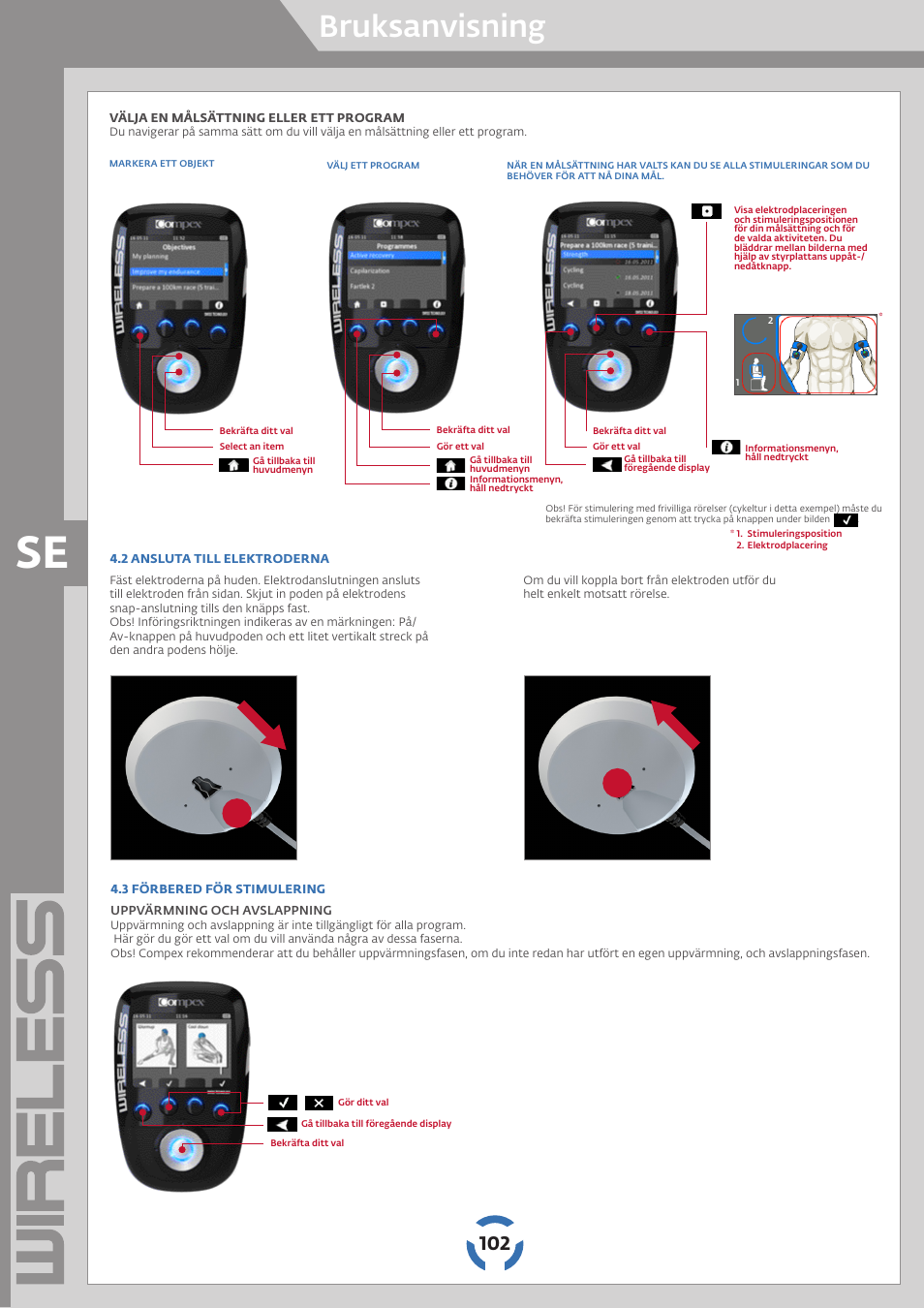 Bruksanvisning | Compex Wireless User Manual | Page 103 / 147