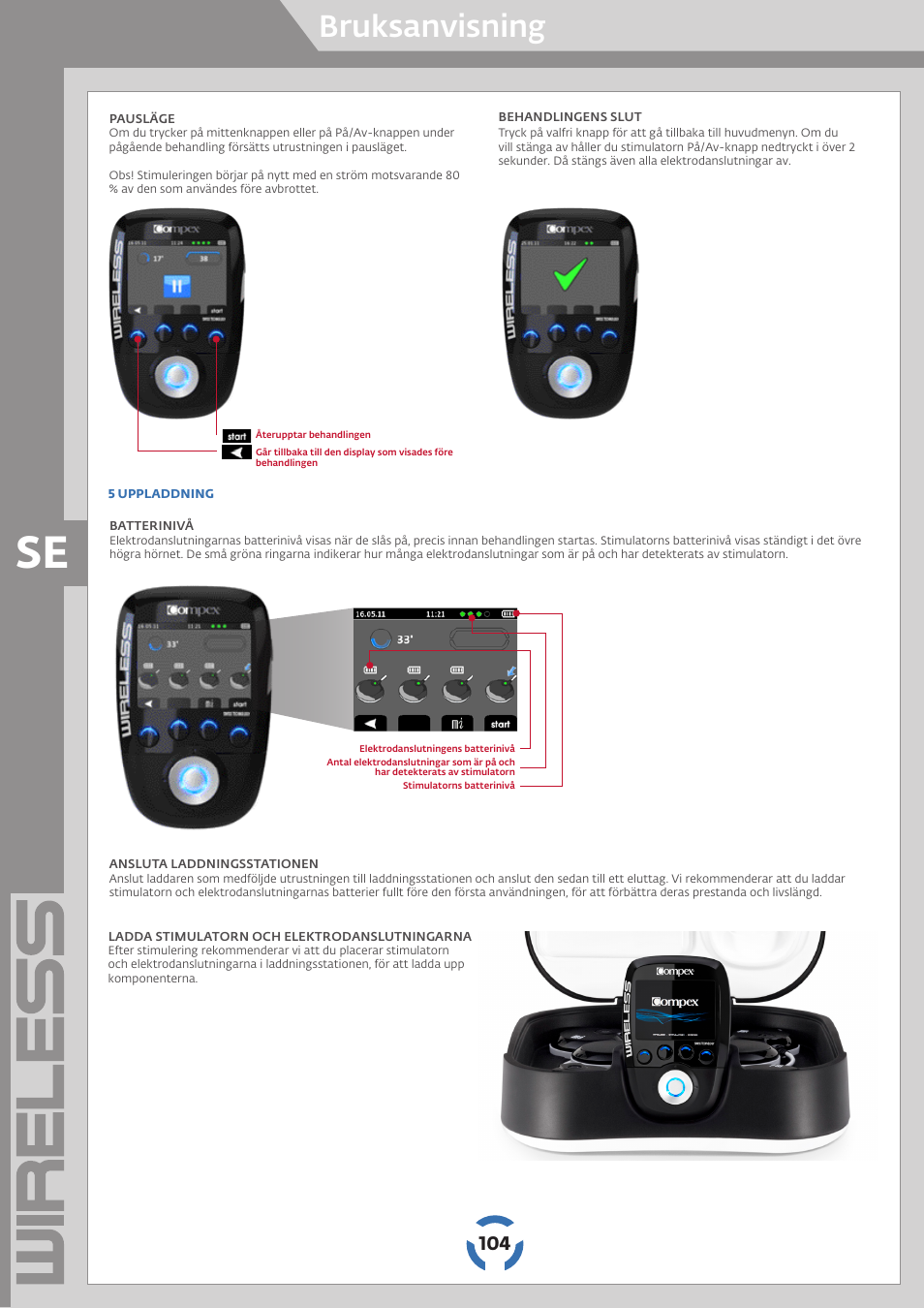 Bruksanvisning | Compex Wireless User Manual | Page 105 / 147