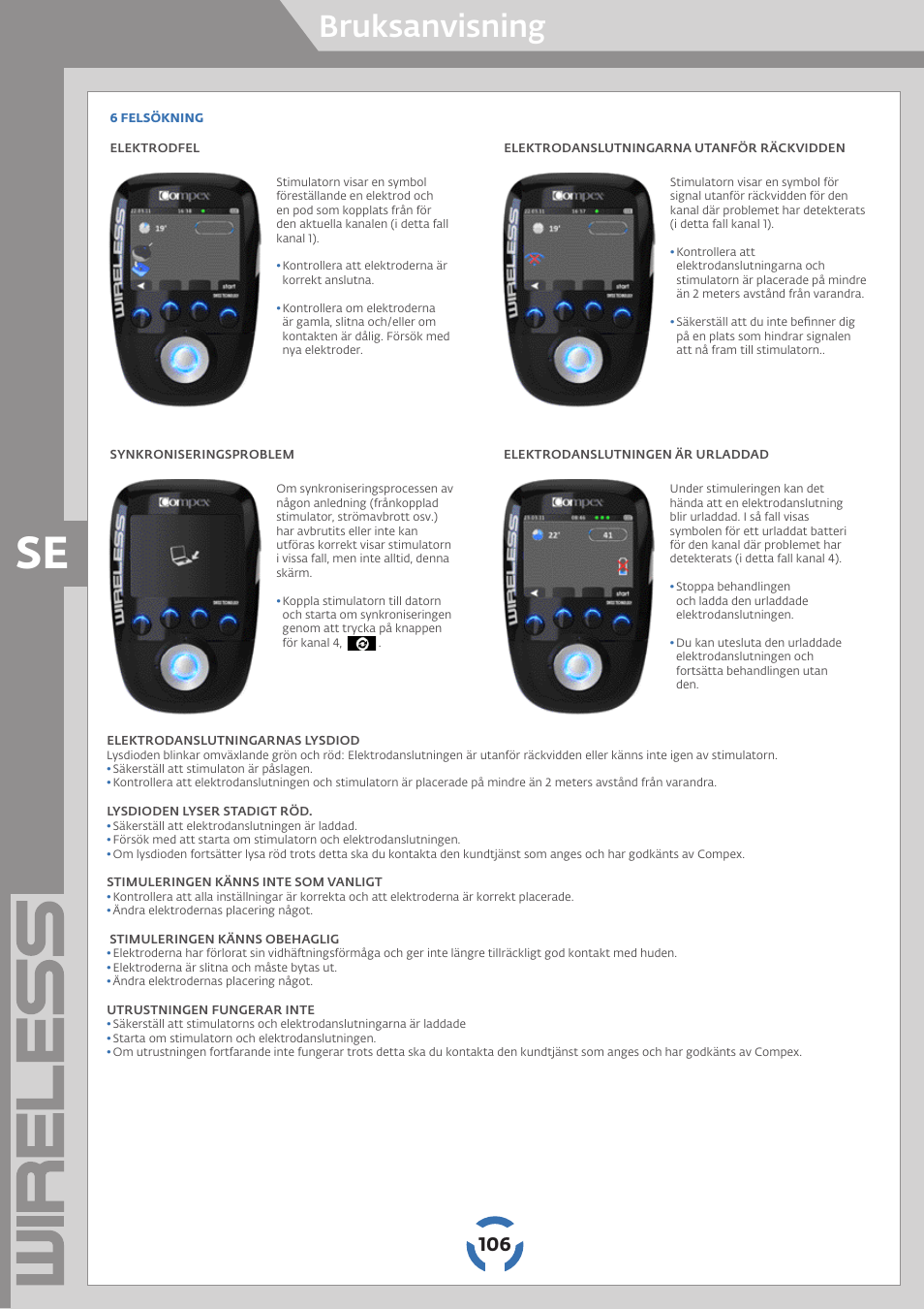 Bruksanvisning | Compex Wireless User Manual | Page 107 / 147