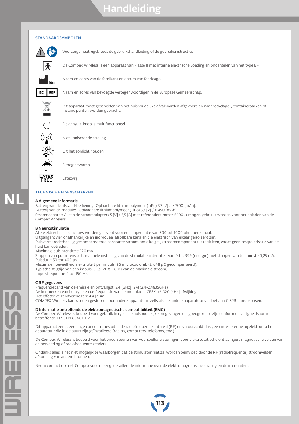 Handleiding | Compex Wireless User Manual | Page 114 / 147