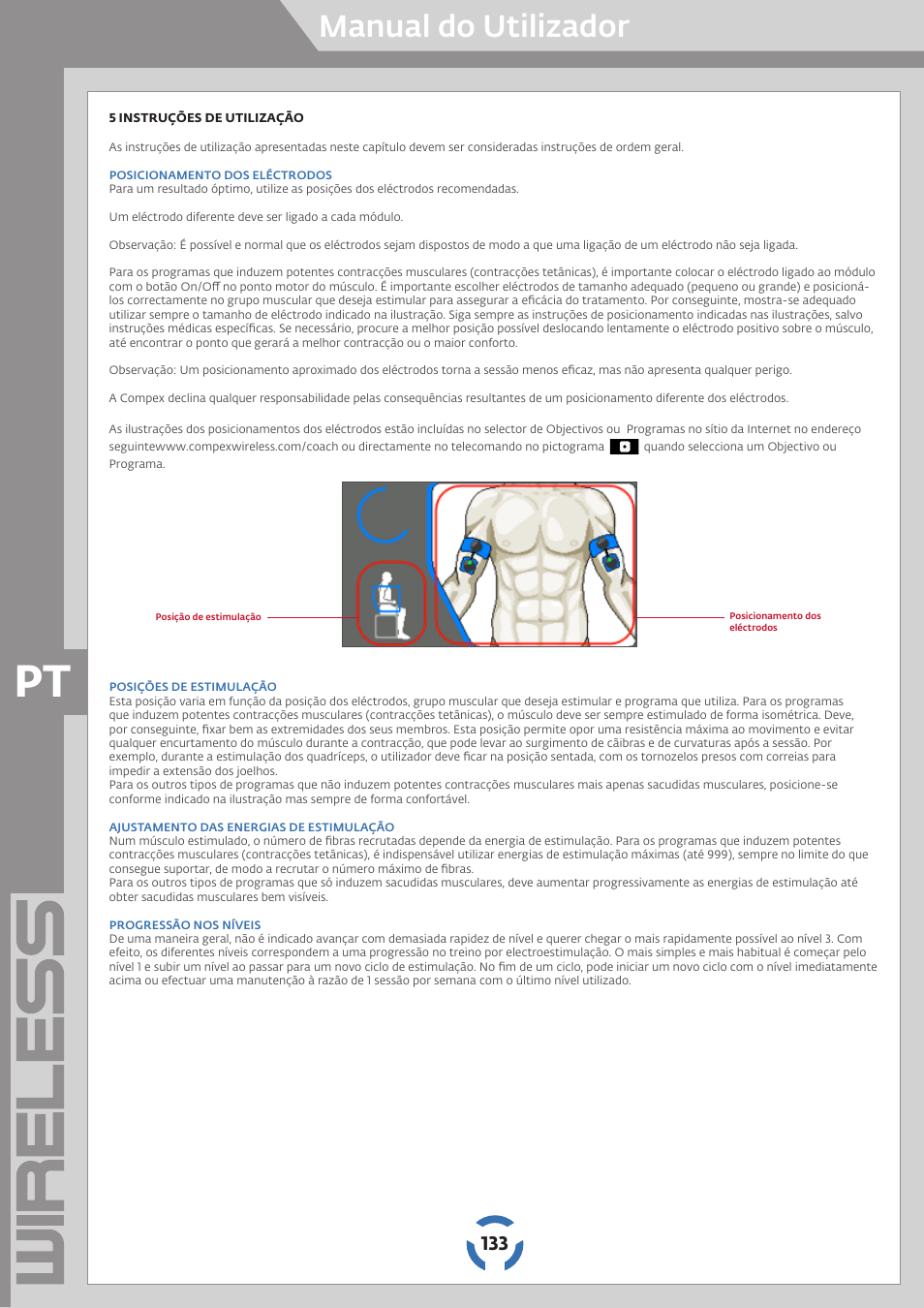 Manual do utilizador | Compex Wireless User Manual | Page 134 / 147