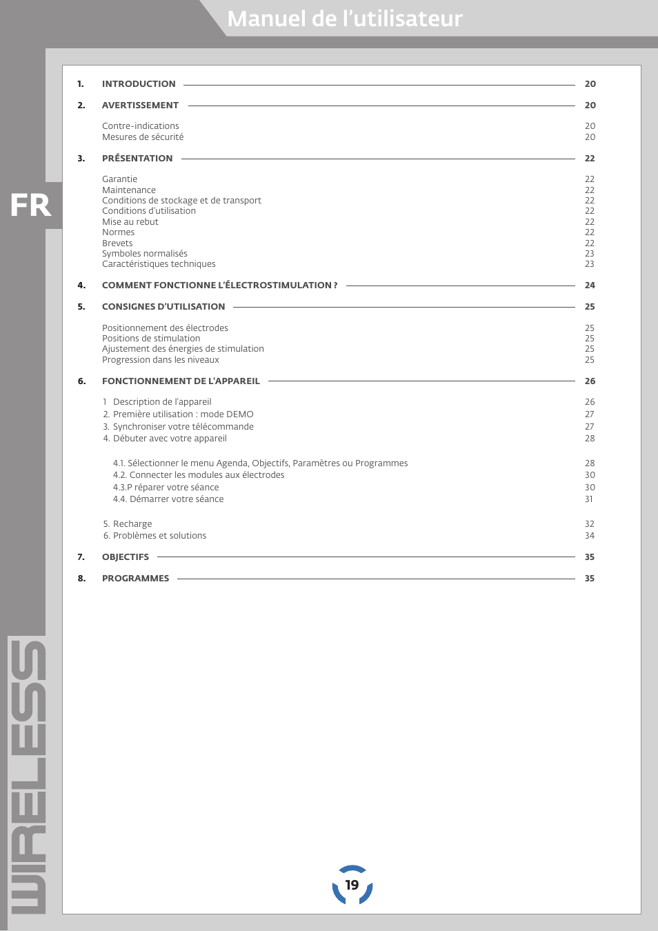Manuel de l’utilisateur | Compex Wireless User Manual | Page 20 / 147