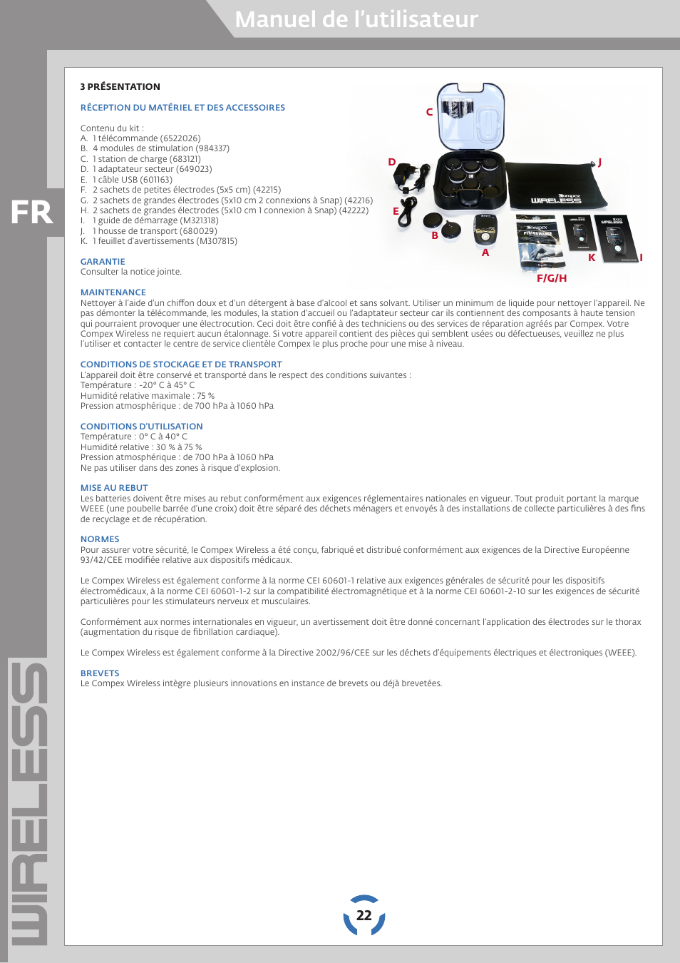Manuel de l’utilisateur | Compex Wireless User Manual | Page 23 / 147