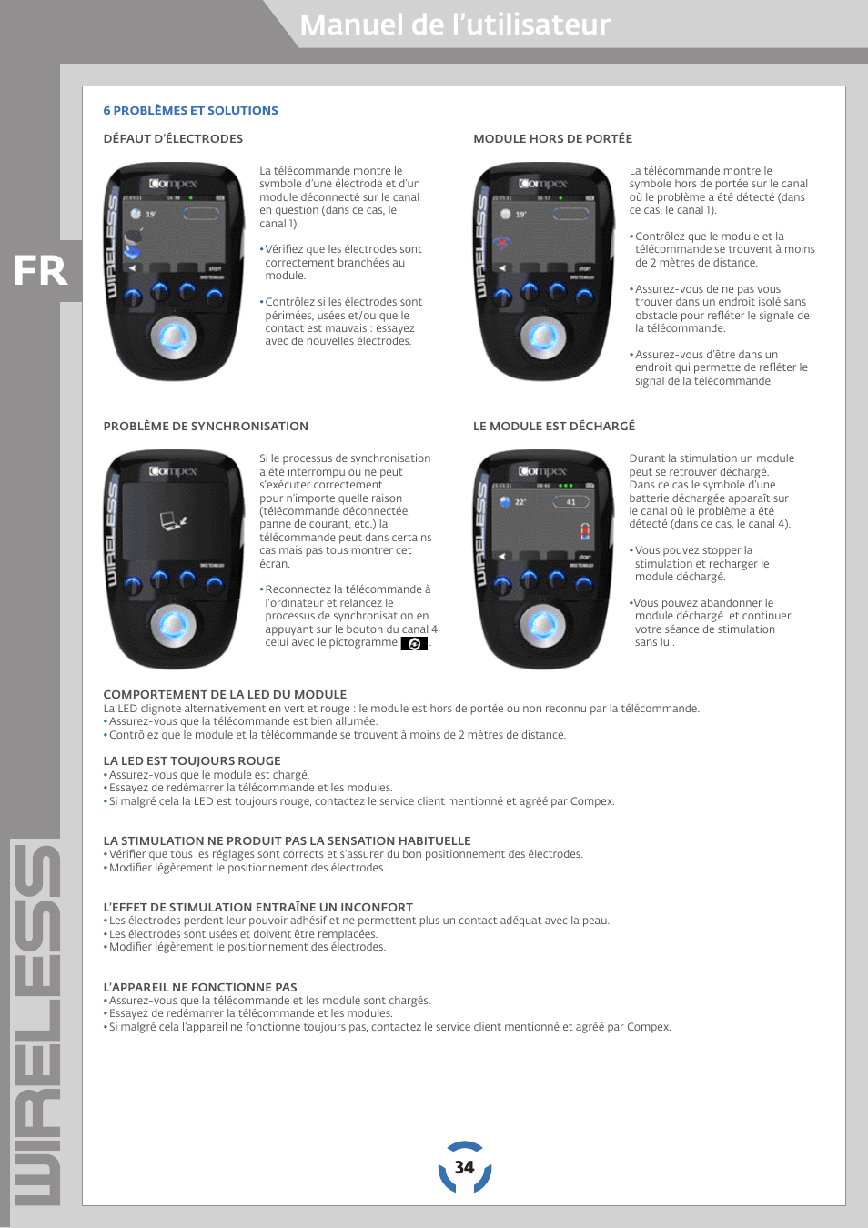 Manuel de l’utilisateur | Compex Wireless User Manual | Page 35 / 147
