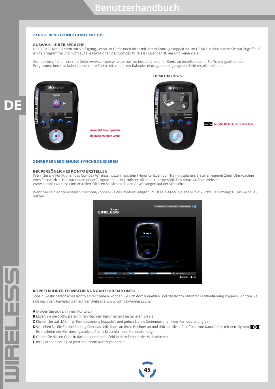 Benutzerhandbuch | Compex Wireless User Manual | Page 46 / 147