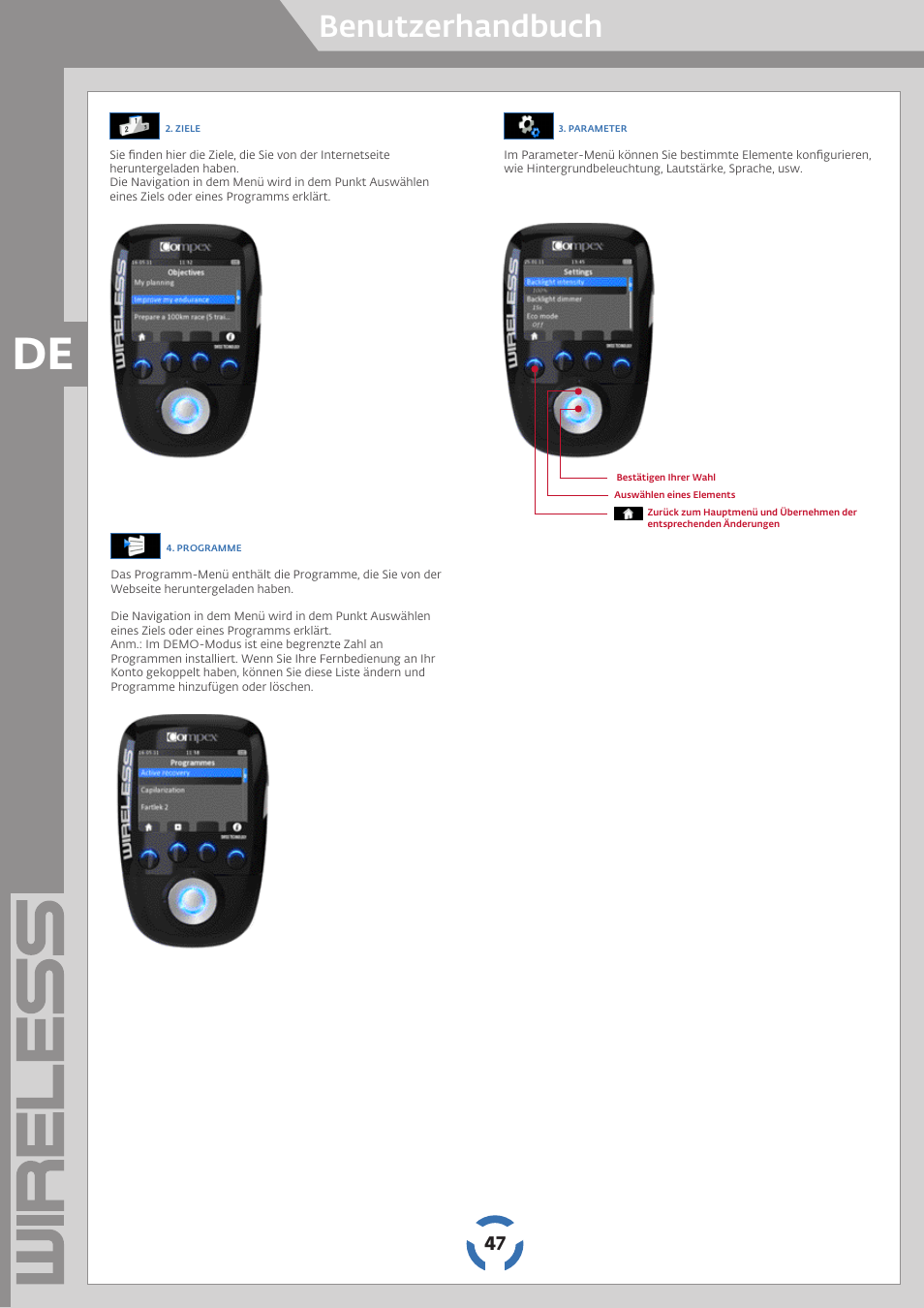 Benutzerhandbuch | Compex Wireless User Manual | Page 48 / 147