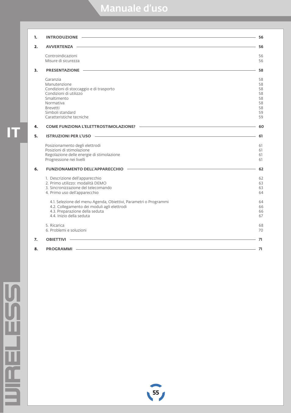 Manuale d’uso | Compex Wireless User Manual | Page 56 / 147