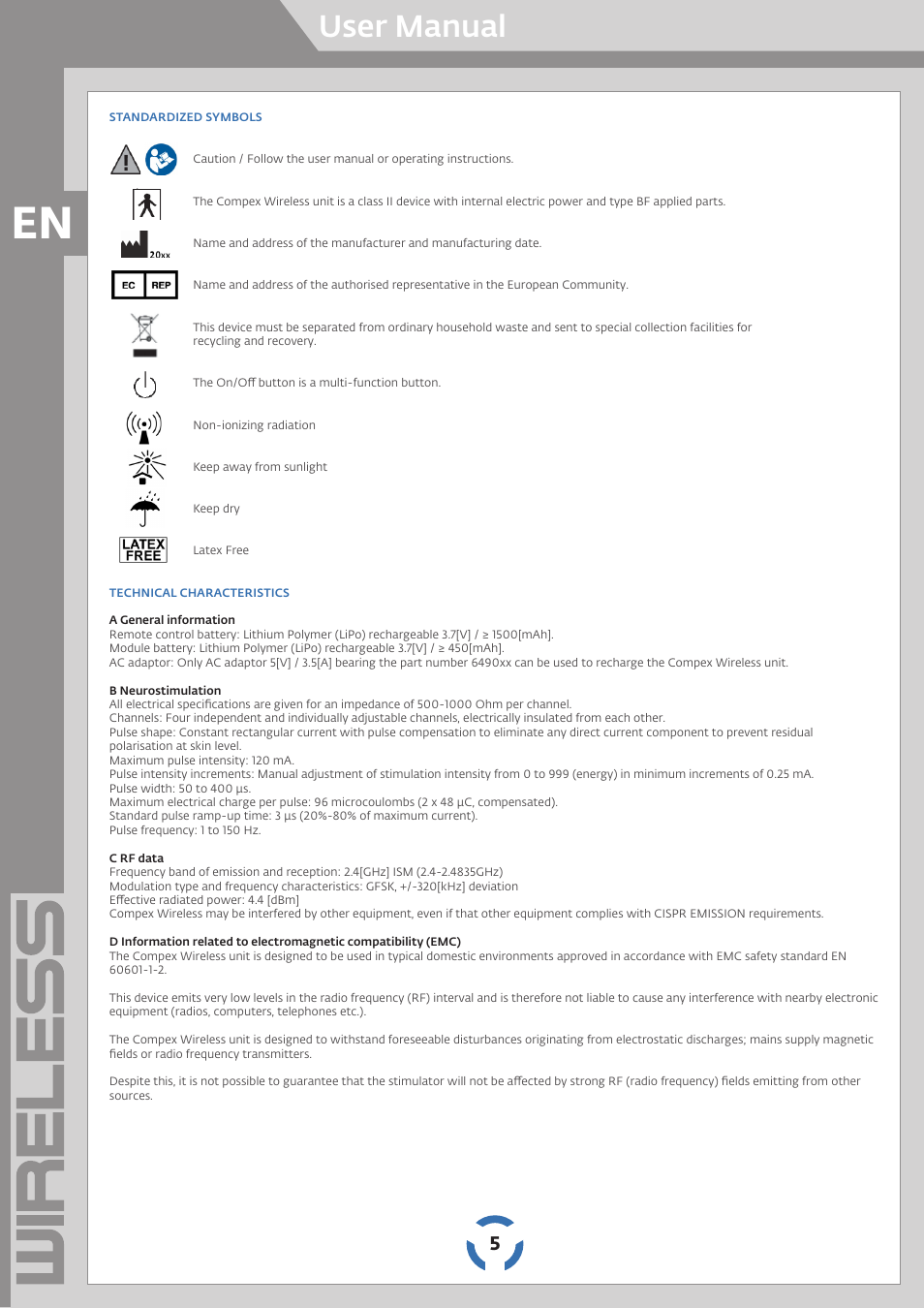 User manual | Compex Wireless User Manual | Page 6 / 147