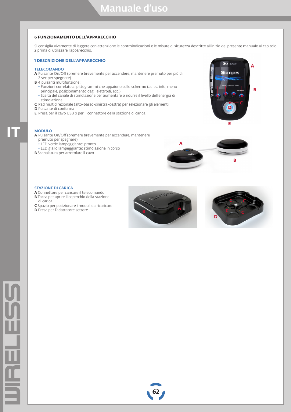 Manuale d’uso | Compex Wireless User Manual | Page 63 / 147