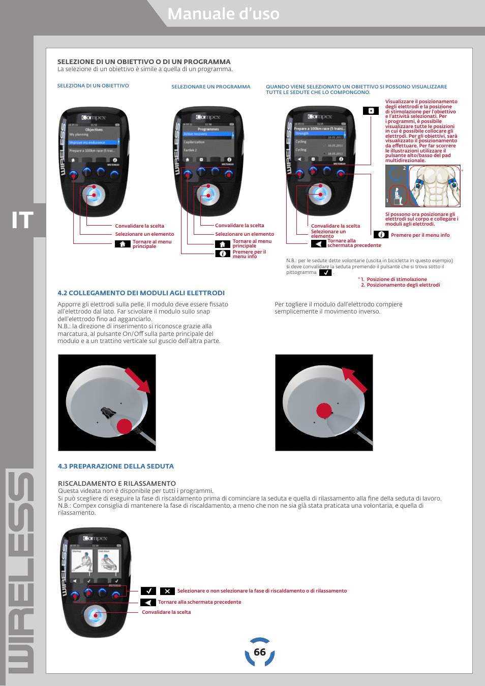 Manuale d’uso | Compex Wireless User Manual | Page 67 / 147
