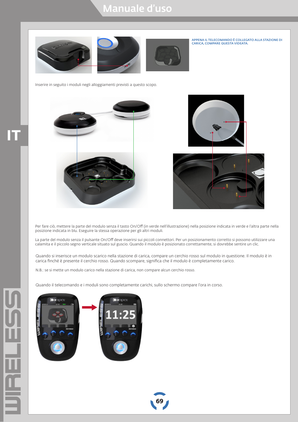 Manuale d’uso | Compex Wireless User Manual | Page 70 / 147