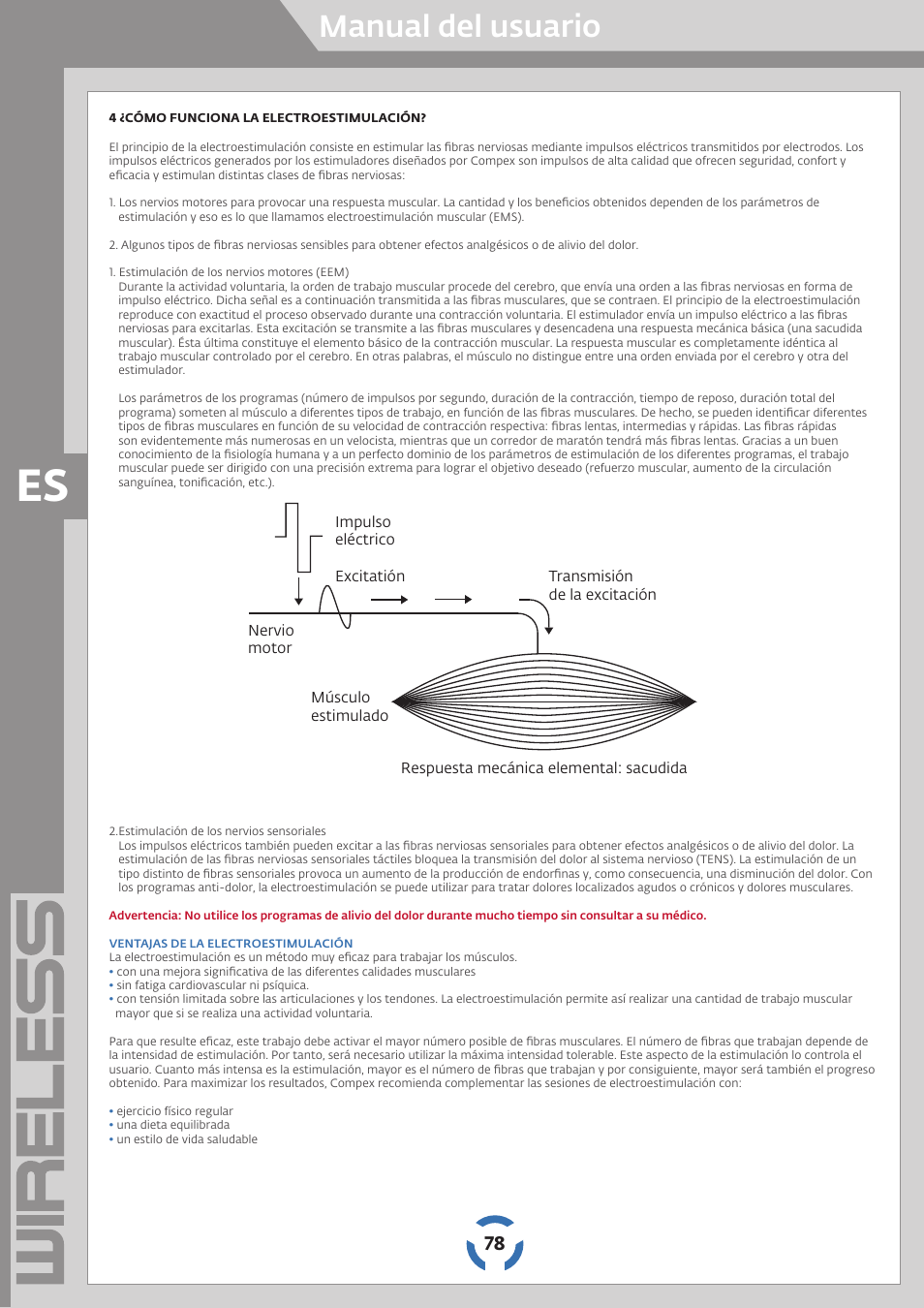 Manual del usuario | Compex Wireless User Manual | Page 79 / 147