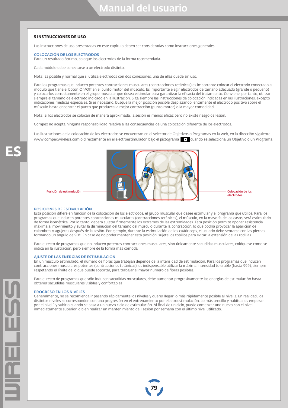 Manual del usuario | Compex Wireless User Manual | Page 80 / 147