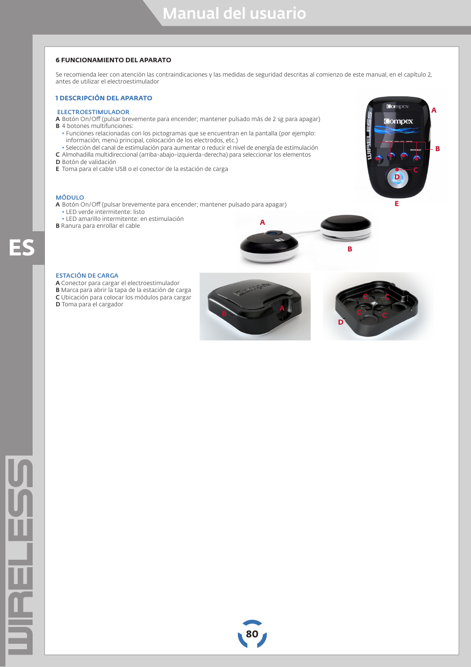 Manual del usuario | Compex Wireless User Manual | Page 81 / 147