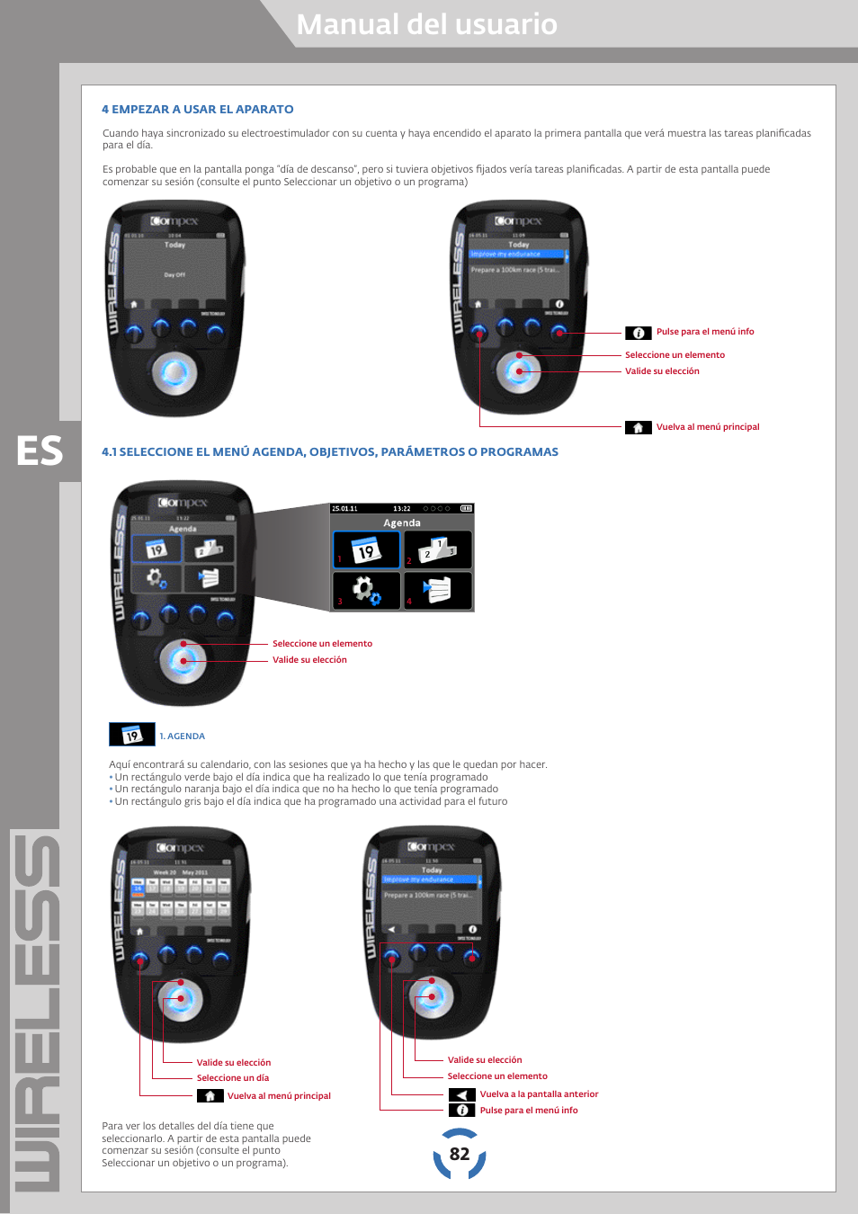 Manual del usuario | Compex Wireless User Manual | Page 83 / 147