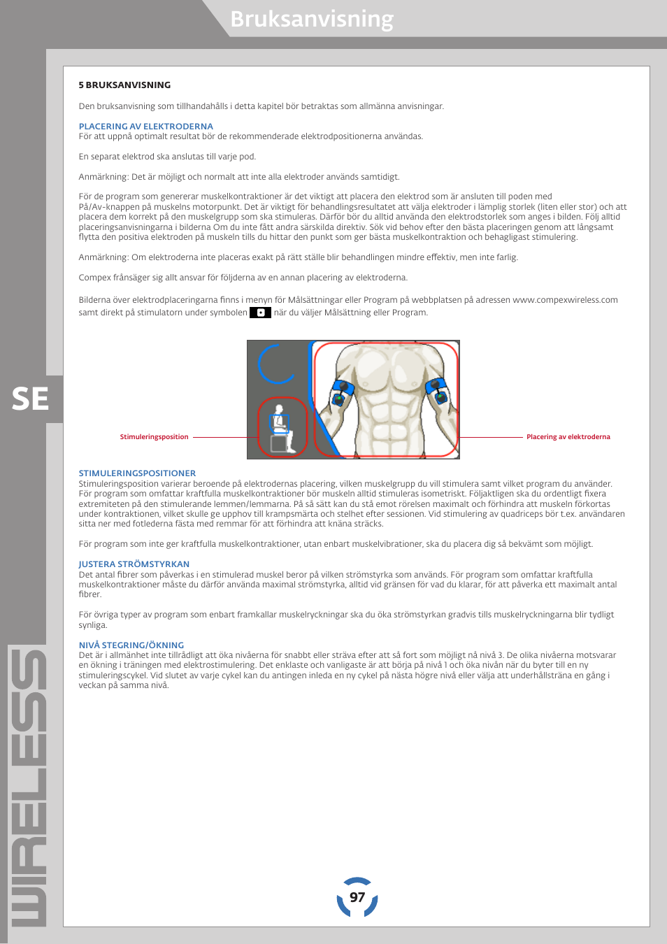 Bruksanvisning | Compex Wireless User Manual | Page 98 / 147