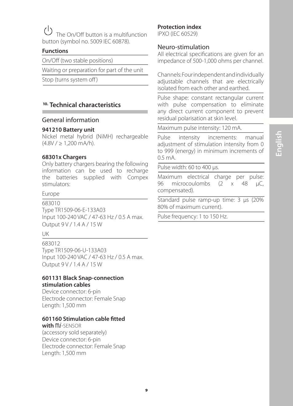 English | Compex Runner User Manual | Page 11 / 139