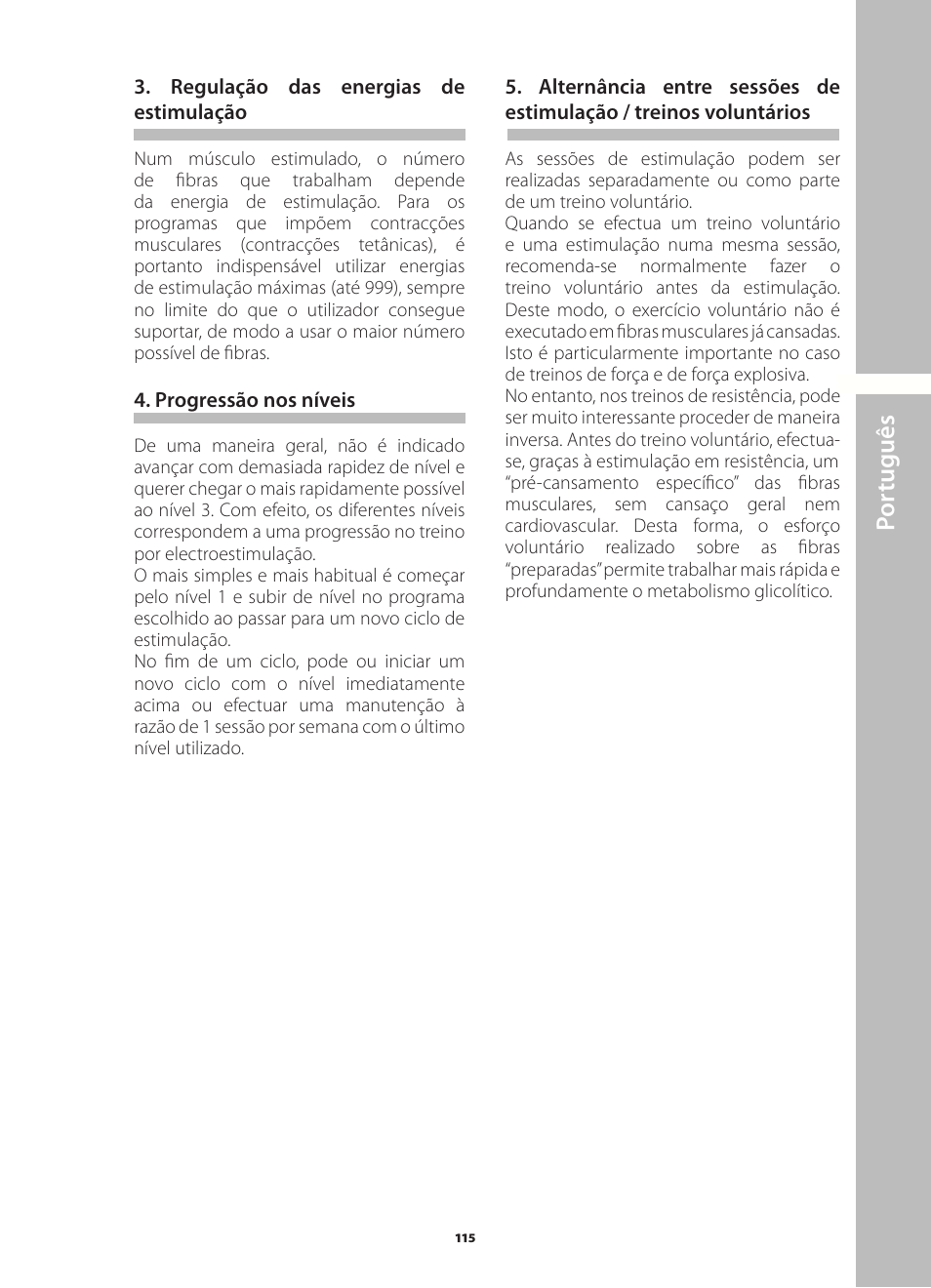 Por tuguês | Compex Runner User Manual | Page 117 / 139