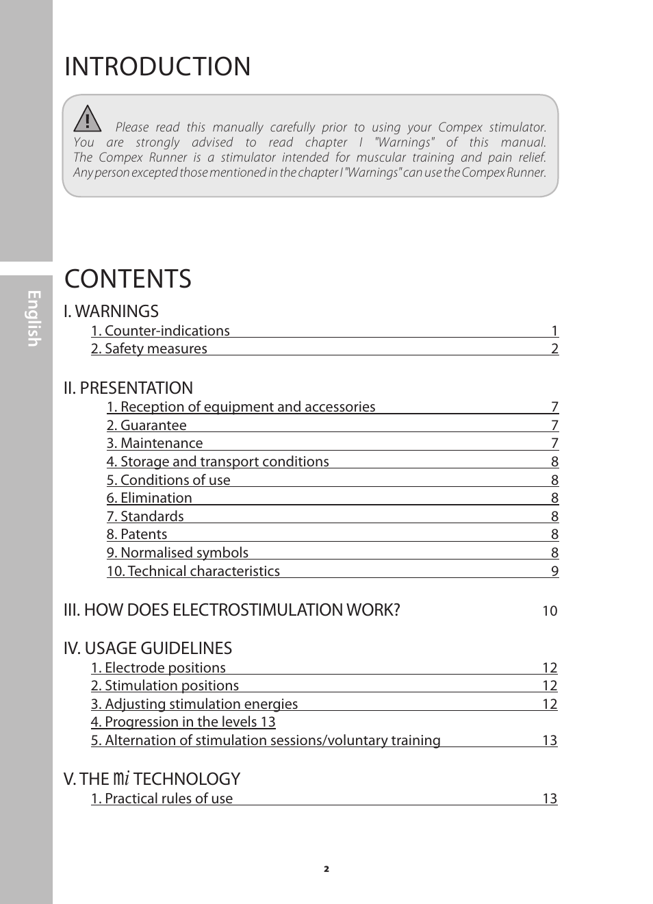 Compex Runner User Manual | Page 4 / 139
