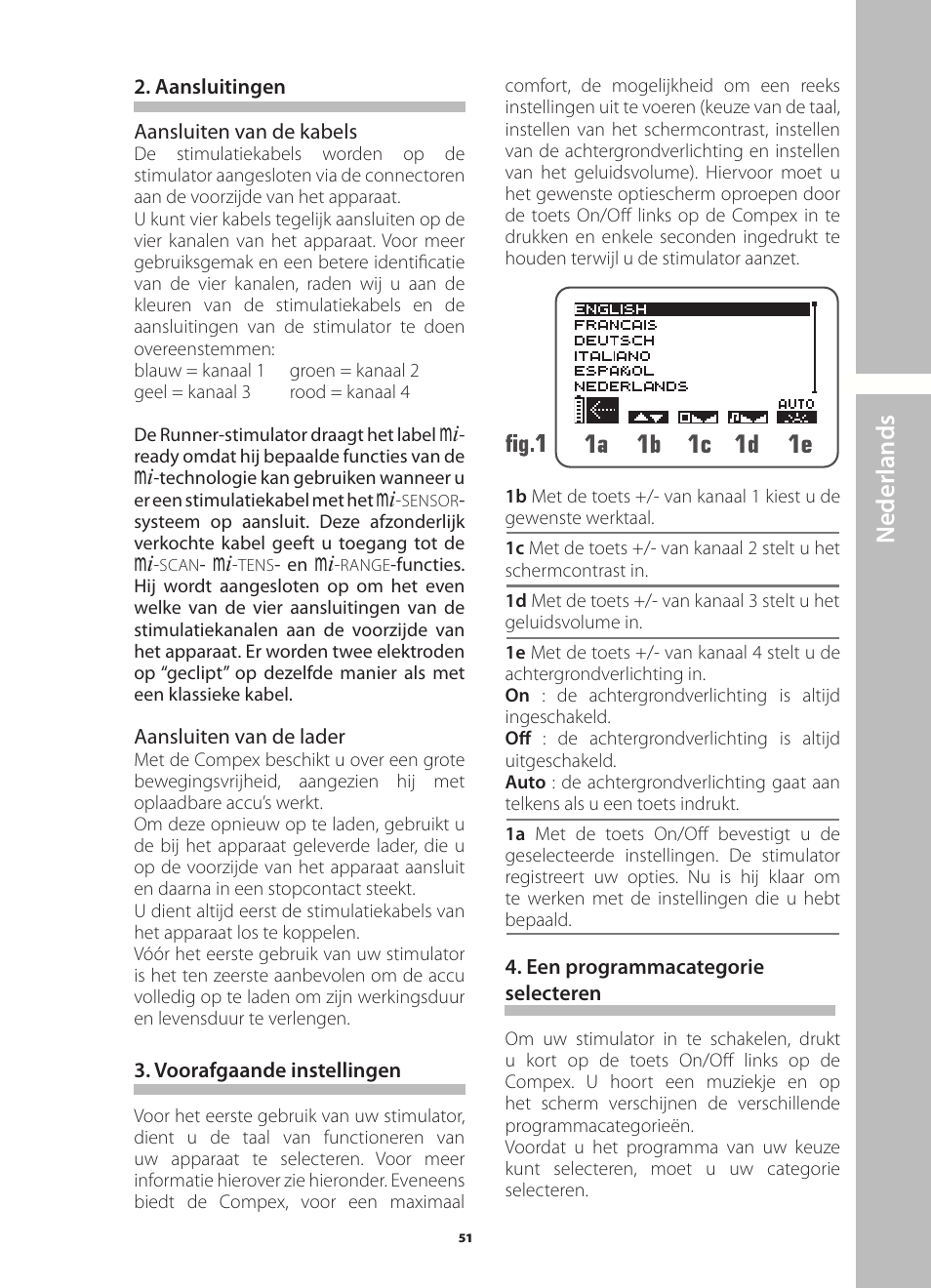 N ederlands | Compex Runner User Manual | Page 53 / 139