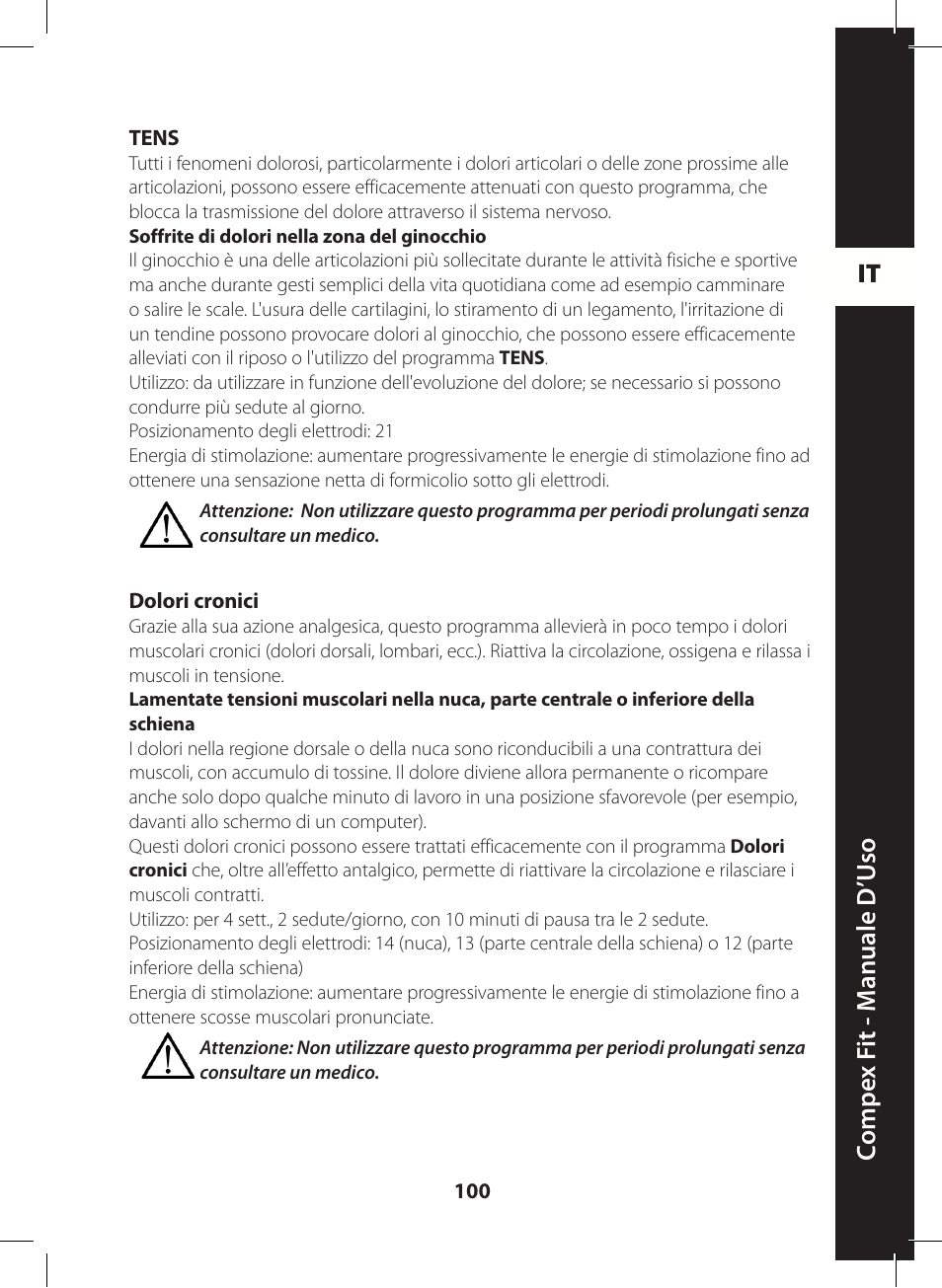 Compex FIT User Manual | Page 100 / 172