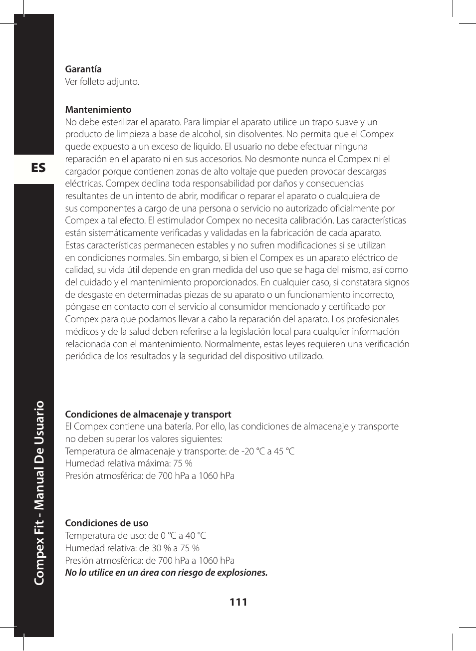 Compex FIT User Manual | Page 111 / 172