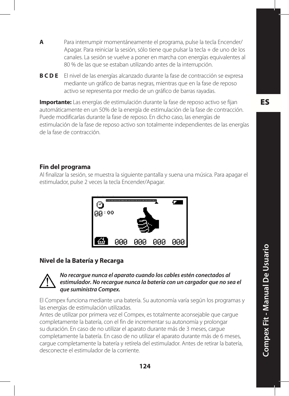 Es c ompe x f it - m anual de u suario | Compex FIT User Manual | Page 124 / 172