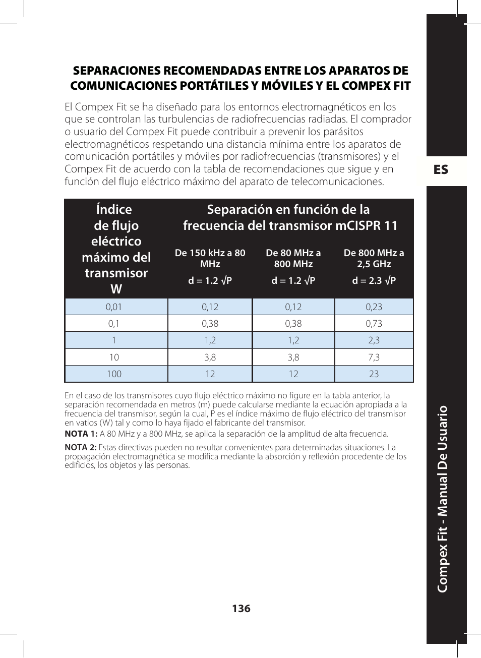 Es c ompe x f it - m anual de u suario | Compex FIT User Manual | Page 136 / 172