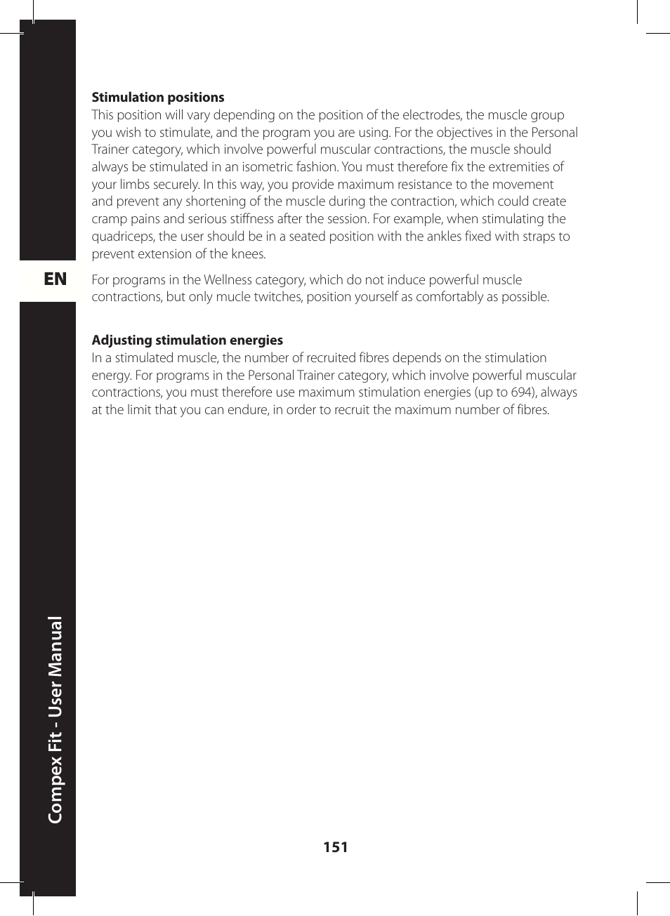 Compex FIT User Manual | Page 151 / 172