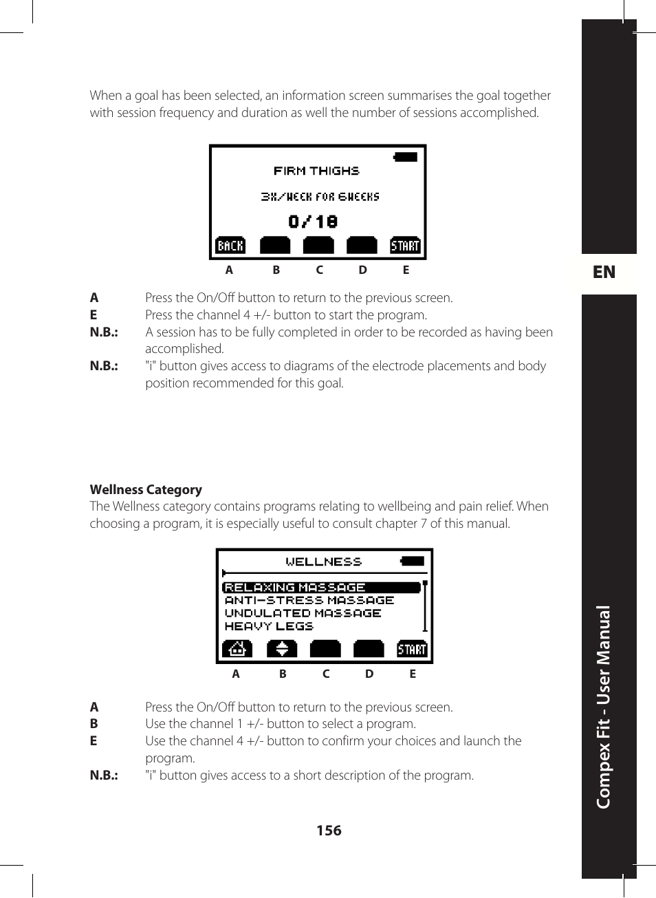 En c ompe x f it - u ser m anual | Compex FIT User Manual | Page 156 / 172